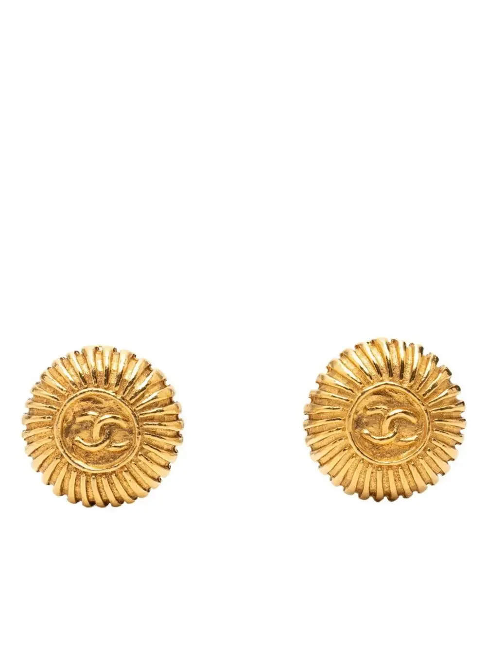Chanel Cc Logo Round Clip-On Earrings #276053C65B